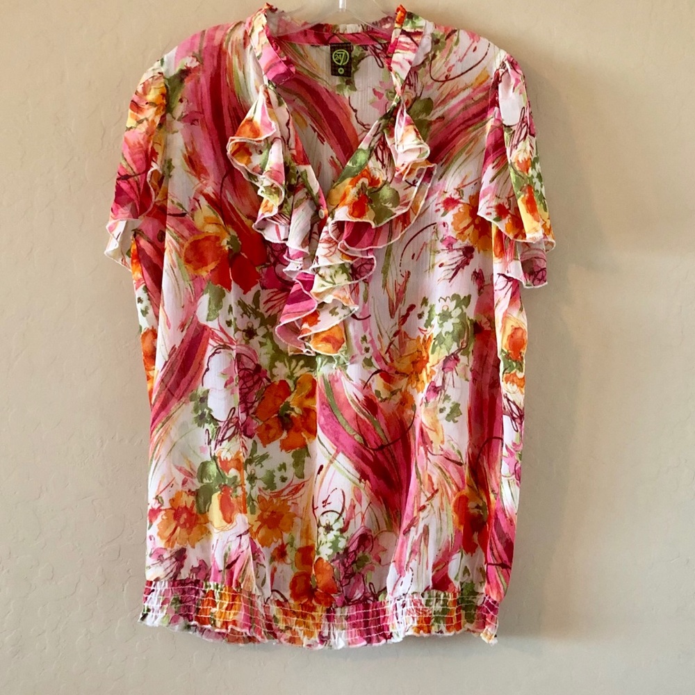 24/7 COMFORT FLORAL TOP